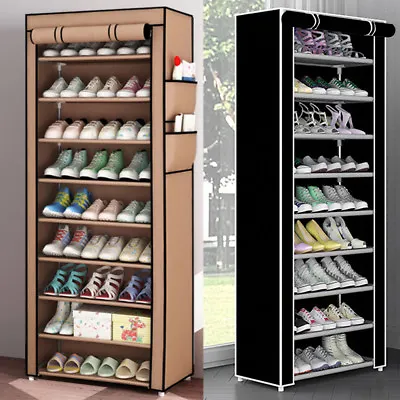 £15.99 • Buy 27 Pairs 10 Tier Dustproof Shoes Cabinet Storage Organiser Shoe Rack Stand Holds