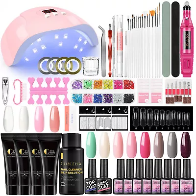 26 Color Gel Nail Polish Kit With Lamp Drill Starter Set Poly Nail Extension Gel • $25.49