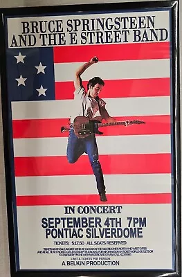 Bruce Springsteen 1985 Detroit Concert Poster 11 X 17 Framed • $21.99