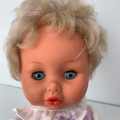 Vintage 70s Furga Baby Doll Made In Italy 42cm Blonde Sleepy Eye Bambola • $37.78