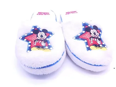 Mickey Mouse Soft Terry Slippers Size S/p 5-6 White • $9.82