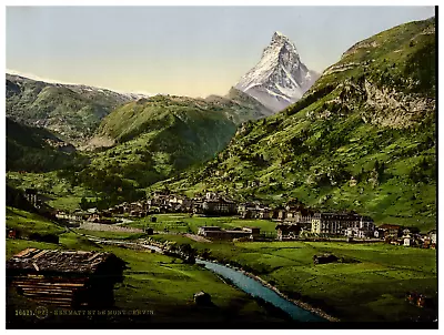 Schweiz Valais Chemin De Fer Du Gornergrat And Zermatt Vintage Photochrome P • $105.25