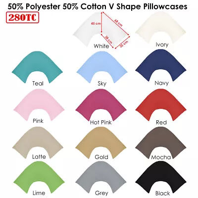 280TC Polyester Cotton V Shape Pillowcase Pink • $22.30