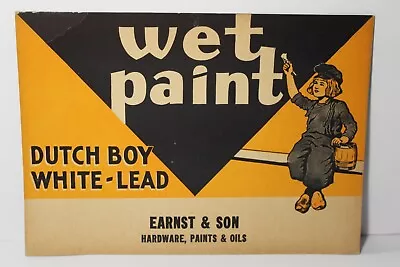 Old Vintage 1940s Dutch Boy Paint Advertising Sign Ernst & Son Lawrence Kansas • $41.99