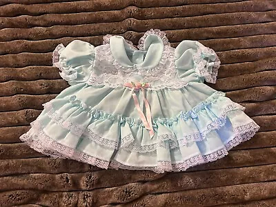 Vintage Baby Girls Dress Pink Blue Lace 12 Months • $9.97