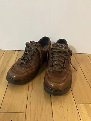 Mephisto Runoff Mens 9.5 Brown Leather Sneakers Casual Comfort Walking Shoes • $50