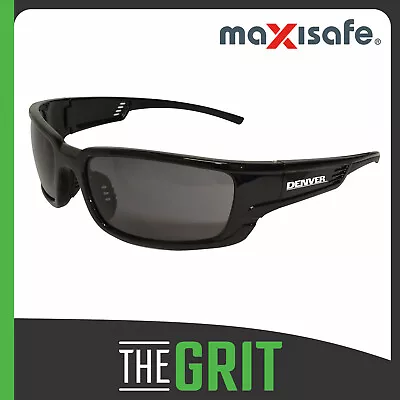 Maxisafe Denver Smoke Safety Glasses Black Frame Eye Protection Safety Eyewear • $23