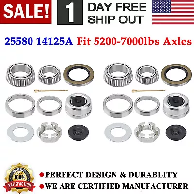 2 Sets Trailer Hub Wheel Bearing Replace Kit 25580 14125A Fit 5200-7000lbs Axles • $39.99