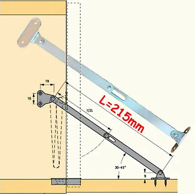 2 X /pair /  Folding Flap/door Stays Hinge Lift Down Cabinet Zinc Plated Steel  • £3.49