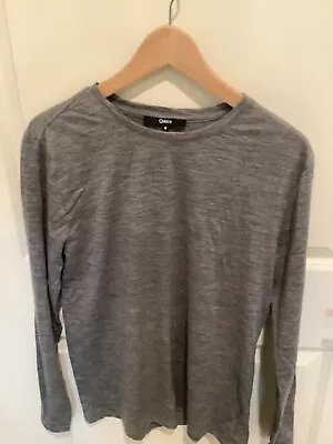 Quince Merino Wool Long Sleeved Crew-Neck Base Layer Tee Shirt Gray Size Medium  • $22