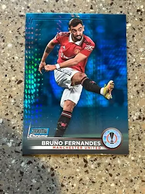 2022-23 Topps Stadium Club Chrome Blue Prizm Refractor Fernandes #81 Man Utd • £10