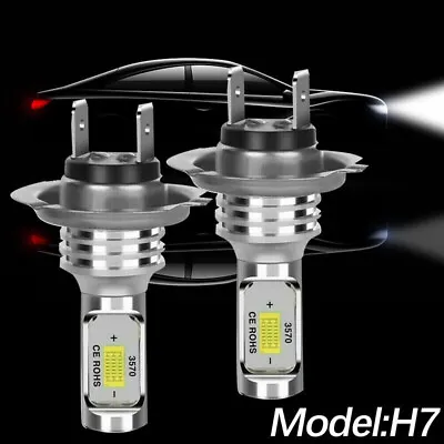 2x H7 LED 6000K Canbus Error Free Headlights Replace Xenon Hi/Low Beam Kit Bulbs • £7.92