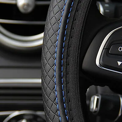 £8.16 • Buy 15  Auto Car Steering Wheel Cover Breathable Leather Anti-slip Accessories Black