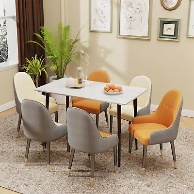 High-end Dinner Table And Chair 4-6 Seat For Kitchen Restaurant Cafe Marble Top • $149.90