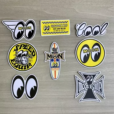 Mooneyes Decals Surfboard Speed Equip Hot Rod Drag Racing Stickers Set 8 REPRINT • $9.49