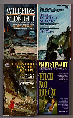 4 Mary Stewart PBs Wildfire At Midnight THIS ROUGH MAGIC Thunder On The Right +1 • $9.75