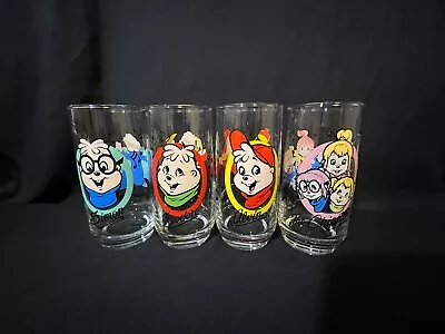 Vintage Alvin And The Chipmunks Drinking Glasses - Set Of 4 • $15