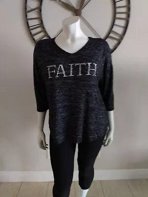 Vanilla Sugar Dolman Sleeve Silver Stud  'FAITH' Black Top Women's Plus Size 1X • $10.88