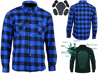 Motorbike Motorcycle Lumberjack  Flannel Kevlar Lined Shirt CE Armour • $85.99