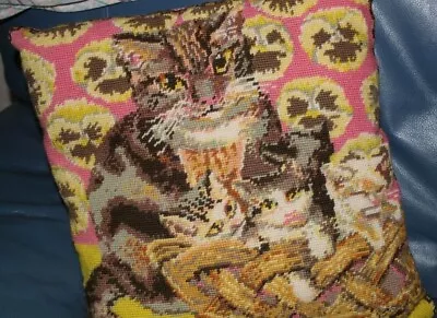 EHRMAN Kaffe Fassett THE MIXED BATCH Tapestry Needlepoint KIT Rare Cat Kittens • $183.17