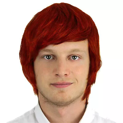 Mens Short Ginger Auburn Wig Adult Fancy Dress Costume Accessory 60s 70s 80s 90s • £9.99