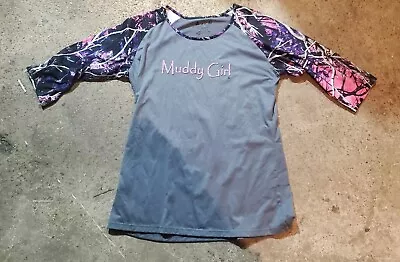 Muddy Girl Camo Moonshine T Shirt Womens Small • $1.50