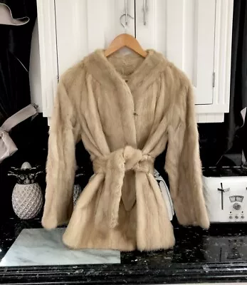 Ladies Vintage Real Palomino Mink  Fur Jacket Coat Size 10 12 • £25