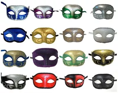 Men's Venetian Masquerade Mask Purple Silver Black Green Blue Red White Gold • $13.29