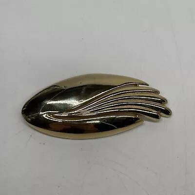 Vintage Signed M Jent Swirl Oval Design Pin Brooch Gold Tone • $20