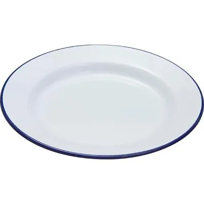 Falcon 20cm Enamel Dinner Plates Classic White Enamelware Plate • £7.12