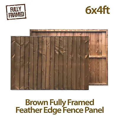 £32.25 • Buy 6x4 Fully Framed Feather Edge Close Board Garden Fence Panel With Capping Rail