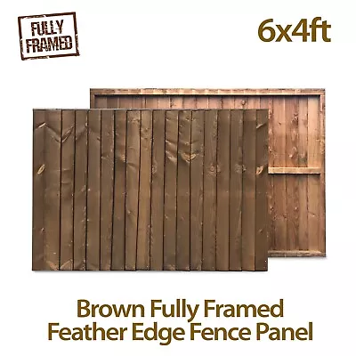 6x4 Fully Framed Feather Edge Close Board Garden Fence Panel With Capping Rail • £32.25