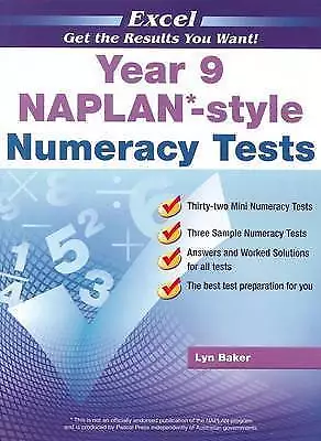 NAPLAN-STYLE NUMERACY TESTS: YEAR 9 By LYN BAKER - NEW • $23.99