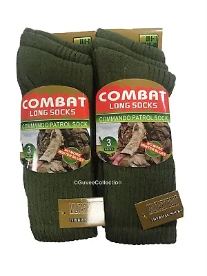 3 Pairs Mens Military Socks Army Thermal Hiking Boots Walking Combat Warm 6-11 • £7.95