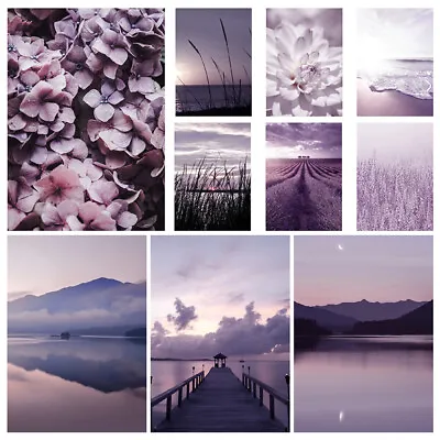 Purple Art Prints Photo Canvas Wall Picture Prints Home Office Wall Decor A1 A2 • £4