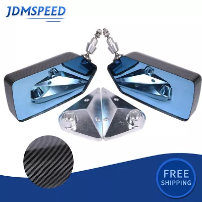 For F1 Racing Car Drift Carbon Fiber ABS Side Rearview Mirror With Blue Mirror • $232.97