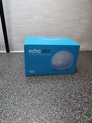 New In Box Amazon Echo Dot (5th Gen 2022 ) Smart Speaker With Clock - Cloud Blue • $47.99
