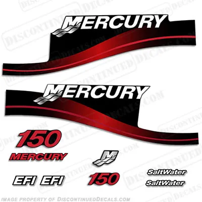 Fits Mercury 150hp EFI Saltwater Series Outboard Decal Kit 1999-2004 - RED • $76.51
