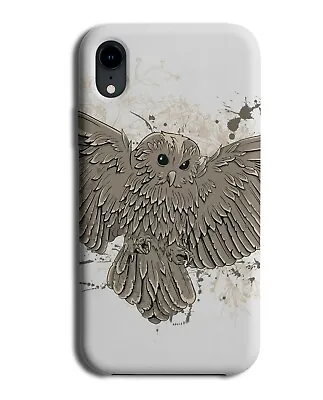 Cartoon Owl Drawing Phone Case Cover Owls Bird Birds Black And Grey Wizard E530  • £14.95