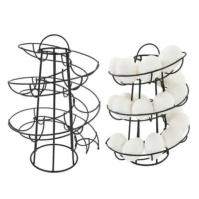 Metal Egg Skelter Storage Holder Rack Dispenser Stand 24 Eggs Free Standing • £17.47