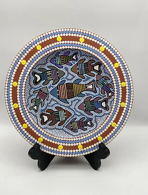 Bunjalung Art Pottery Colorful Fish Plate Signed 10'' • $35.99
