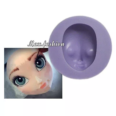 3D Girl Princess Face Silicone Cake Mold Fondant Sugarpaste Doll Head Mould Tool • £4.79