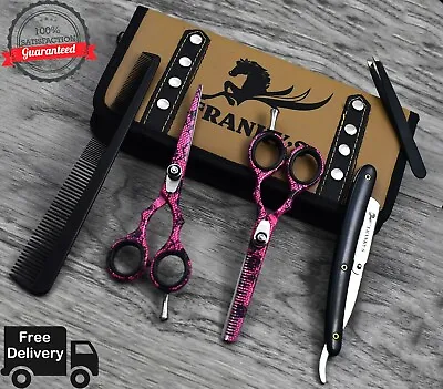 5.5 Inch Professional Salon Barber Hair Cutting Scissors Shears Thinner Set Pink • $26.05