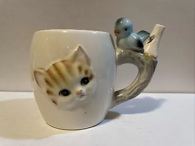 Vintage Whistle For Milk Cat Cup Japan Hand Painted Ceramic 1950s Childs Mug • $26.99