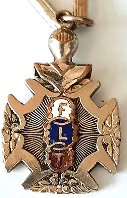 Vintage Odd Fellows Maltese Cross Two-Sided Pendant W/  Ornate 20  Chain • $39.95