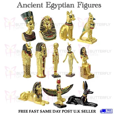 £7.95 • Buy Egyptian Figures Ancient Statues Pharaoh Egypt Bast Cat Tutankhamun Sphinx Gift