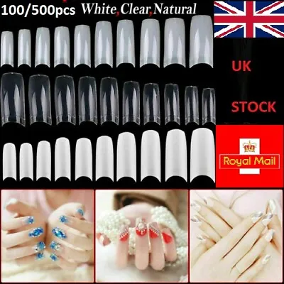 £2.25 • Buy 500 /100pcs Professional French False Nails Acrylic Nail Art Tips Clear Natural