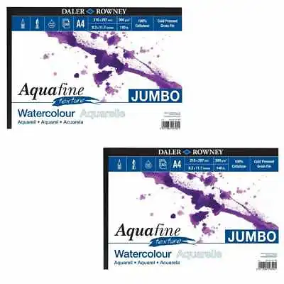 £27.87 • Buy Daler Rowney Aquafine Texture Watercolour Jumbo Pad A4 2 Pack Bundle