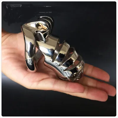 Male Chastity Cage Invisible Lock Metal Bird Device Rings Self-Control For Men • £19.98