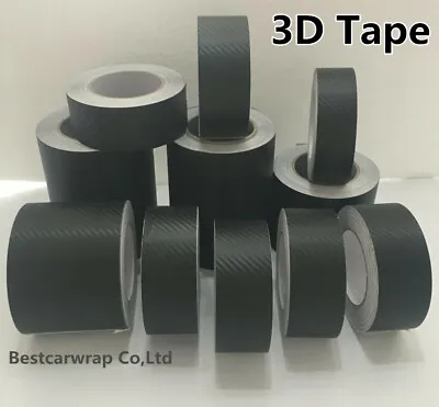 Black 3D Textured Carbon Fiber Vinyl Wrap Tape Film Sticker For Car Furniture • $61.59
